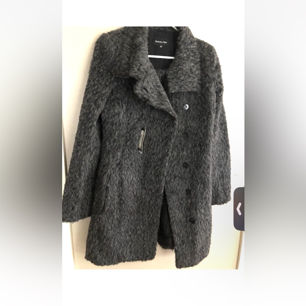NWT PATRIZIA PEPE Charcoal Gray Wool/Alpaca Coat Size M $529